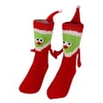 thumbnail image 2 of 3 Calcetines Navideños De La Mano Para Parejas, Rojos, Para Correr Al Aire Interior A Diario, 2 of 8
