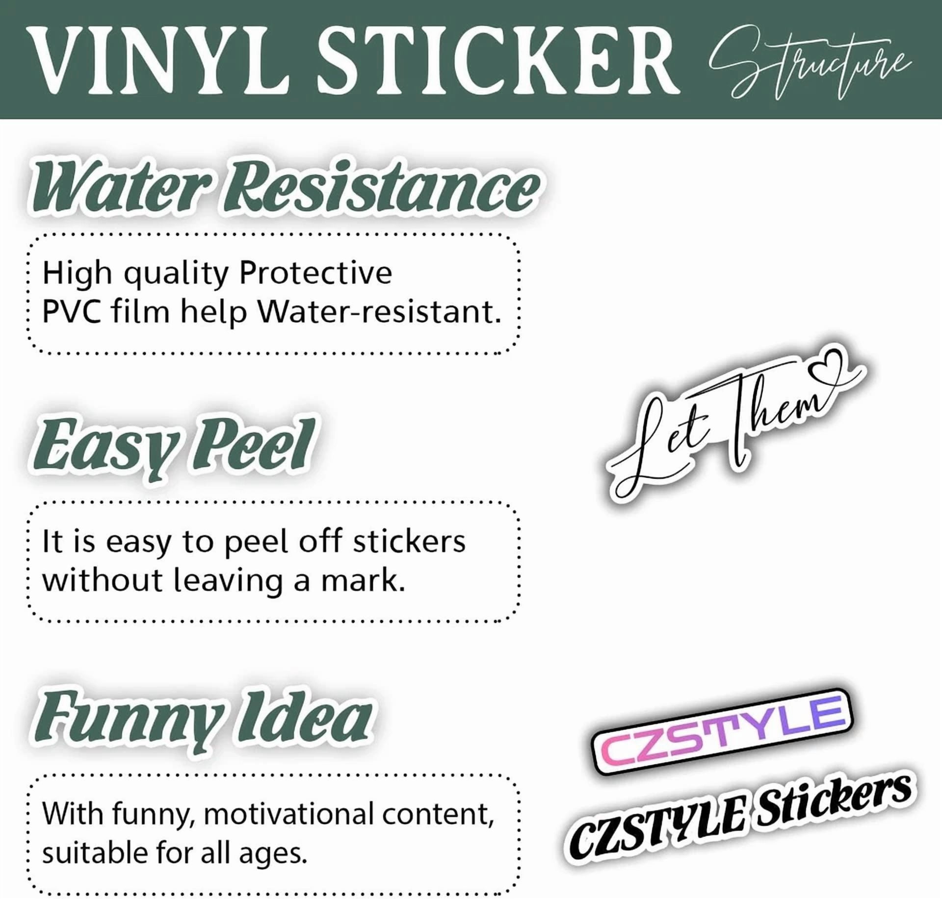 BUTTERFLY- (3Pcs) Let Them Sticker Funny Quote Sarcastic Decals Waterproof Multicolor
