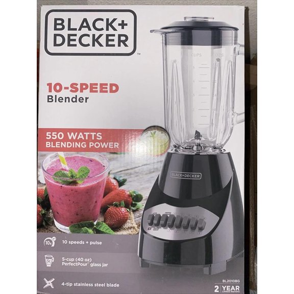 BLACK DECKER 10-Speed Blender, Black