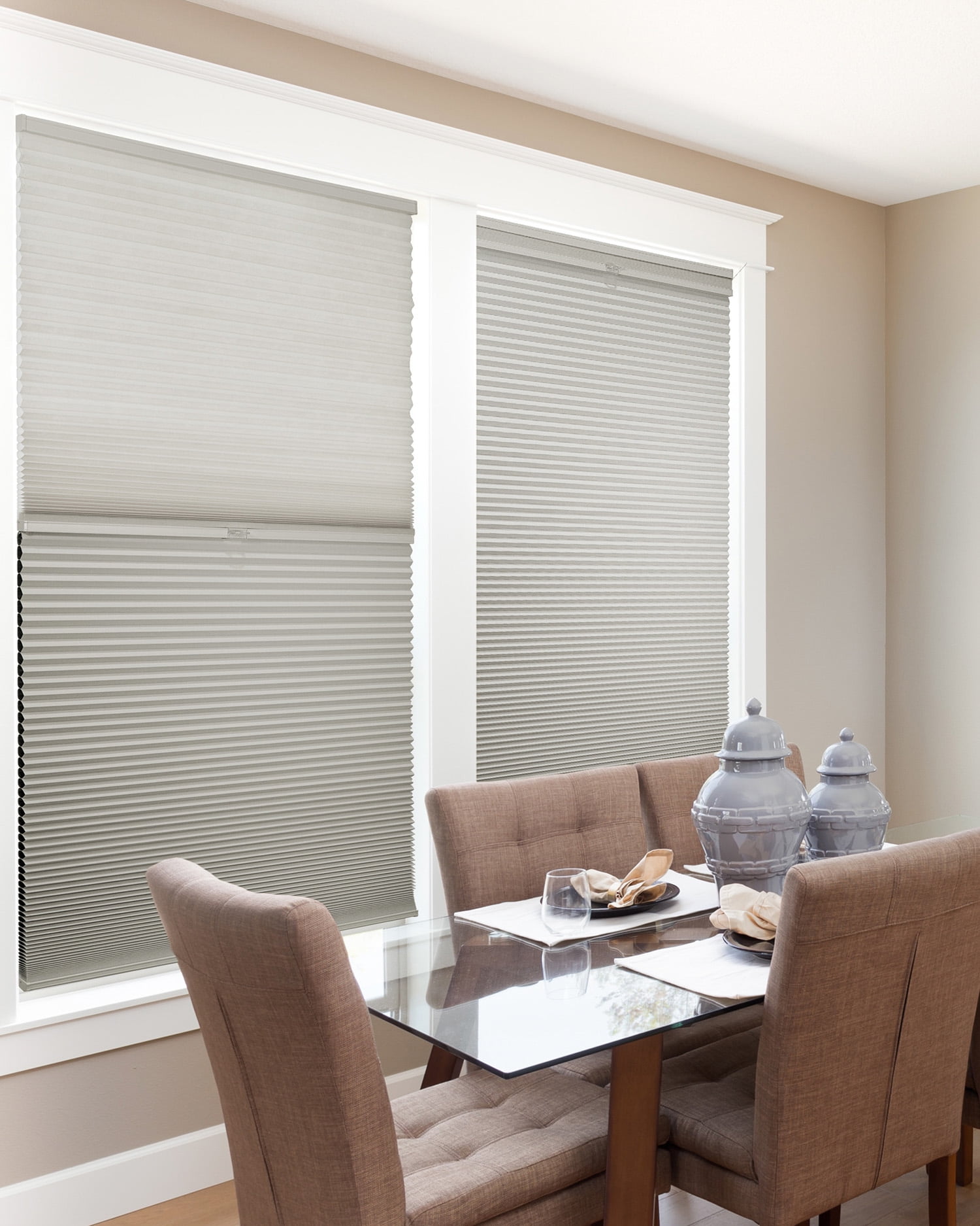 Chicology Day and Night Cordless Cellular Shade, Pebble Grey - 58.75"W x 72"H