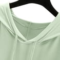 thumbnail image 4 of Holzkary Women's Short Sleeve Plain Hoodie Fashionable Sweatshirt with Hood Loose Comfortable Blouse Classic Tops Sports Summer Shirts Solid Color Sweatshirt Thin Loose Fitting Base Shirt Green Xl, 4 of 8