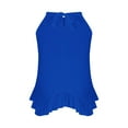 thumbnail image 6 of Ichuanyi Halter Flowy Tops for Women Summer Striped Sleeveless Shirts Blouse Casual Tank Tops Ruffle Hem Tops for Juniors, 6 of 7