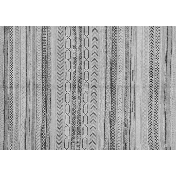 Ahgly Company Indoor Rectangle Abstract Gray Modern Area Rugs, 2' x 4'