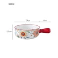 thumbnail image 2 of 660ML Nordic Countryside Creative Ceramic Single Handle Bowl Home Cheese Baked Rice Oven Baking Plate, 2 of 6