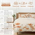 thumbnail image 6 of Orange Floral Bedding Duvet Cover Set King Size 4 Pieces Minimalism Watercolor Chrysanthemum Linen Bedding Set with Zipper Closure, 1 Comforter Cover 92x106 Inches 1 Flat Sheet & 2 Pillow Cases, 6 of 7