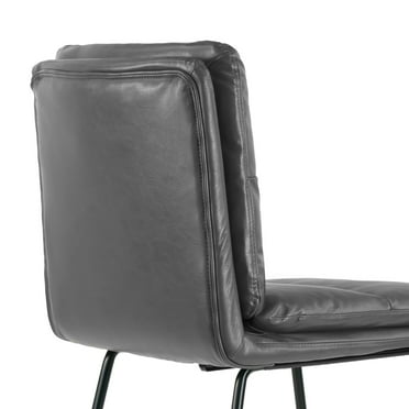 Glamour Home Aulani 26.5" Faux Leather Counter Stool in Gray (Set of 2)