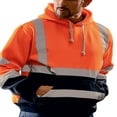 thumbnail image 1 of Hi Vis ANSI Class 3 Safety Pullover Hooded Sweatshirt Fleece Hoodie Tops Coat, 1 of 3