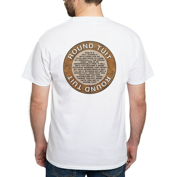 CafePress - Round Tuit White T Shirt - Men's Classic T-Shirts