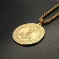 thumbnail image 2 of Men Viking Thor Hammer Round Pendant Necklace Irish Knot Stainless Steel Jewelry, 2 of 9