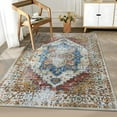 thumbnail image 1 of JV Home Tapis Napoli Beige Multicolore 6'x9' Tapis Lavable Antidérapant, 1 of 7
