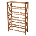 Lavish Home Classic Rustic Wood 25 Bottle Wine Rack
