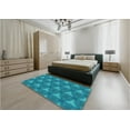 thumbnail image 4 of Ahgly Company Indoor Rectangle Patterned Dark Cyan Green Area Rugs, 3' x 5', 4 of 6