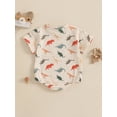 thumbnail image 6 of BemeyourBBs Newborn Baby Boy Mama's Boy Clothes Summer Dinosaur Outfit Bubble Romper Letter Embroidery Short Sleeve Bodysuit Casual Jumpsuit Playsuit, 6 of 9