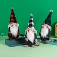 thumbnail image 3 of Muñeco navideño sin rostro Inteprter decoración personalizada Tela escocesa blanca negra, 3 of 6