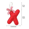 thumbnail image 3 of Moocorvic Red Alphabet Letter X Christmas Ornament With Bells, Xmas Stocking Tag Personalized Christmas Tree Decorations, 3 of 9