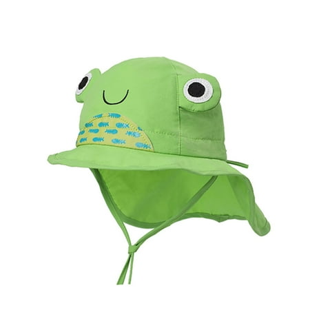 

YWDJ 1-7years Kids Sun Hat Summer Beach Travel Outdoor Casual Kids Bucket Cap Green 50