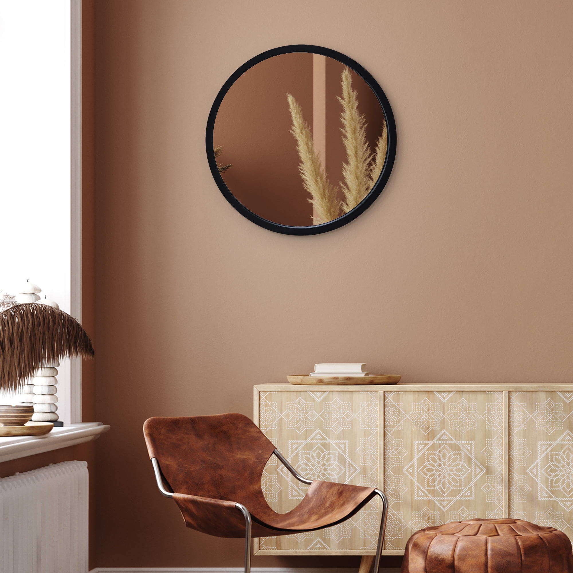 Americanflat - 20x20 Framed Black Round Mirror - Circle Mirror for Bathroom, Bedroom, Entryway, Living Room