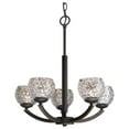 thumbnail image 3 of Woodbridge Lighting Mirage 5-Light Mercury Glass & Steel Chandelier in Bronze, 3 of 4