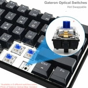 HK GAMING GK61 Mechanical Gaming Keyboard | 61 Keys RGB Backlit for PC/Mac ( Black, Gateron Optical Yellow)