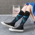 thumbnail image 5 of Goofa Cool Blue Light Wolf Pattern Adult Stockings, Color-Block Knee High Socks, Comfortable and Breathable, Soft and Stretchable, Sports, and Decoration, 5 of 6