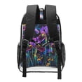 thumbnail image 2 of Gaeub Starry Night Iris Field Print Clear Backpack ,Clear Transparent Backpack, PVC Bag with Side Pockets,for Concert, Beach, Work, Travel & Sporting, 2 of 7