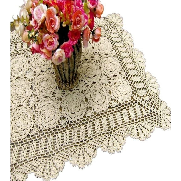 Cotton Handmade Crochet lace Table Runners Rectangular Tablecloth Doilies Doily Table Dresser Scarf Décor