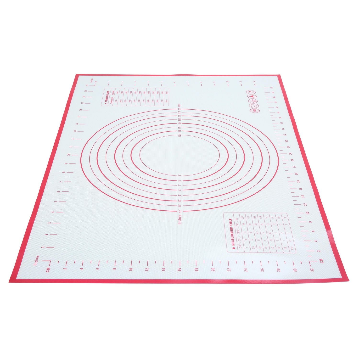 Tapis à pâtisserie réutilisable en silicone 24" x 16" Mainstays avec mesures Tapis à pâtisserie en silicone MS