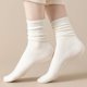 thumbnail image 4 of Calcetines de algodón de tubo medio, calcetín de punto, suelto, largo, suave, Color sólido, informal, negro, blanco, transpirable, primavera y otoño,, 4 of 5