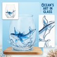 thumbnail image 2 of Artisanal Blue Ringed Octopus Glassware, 3D Ocean Glass Wine Glass with Fish Lobster Octopus Shark Starfish Whale and Coral Designs for Parties Home Bars and Coastal Decor, 2 of 9