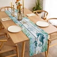 thumbnail image 3 of Coastal Seahorse Table Runner - 70 Inch Long, Kitchen Dining Table Runner Dresser Scarves, Nautical Starfish Coral Wooden Grain Farmhouse Decor for Coffee Tables Wedding Party Banquet, 3 of 8