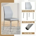 thumbnail image 3 of NYEESS Set of 6 Light Gray and Silver PU Dining Chairs,Upholstered Chairs with Metal Legs, 3 of 8