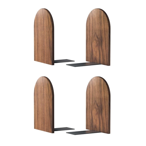 Large Bookend Hold Heavy Books- 7x4x5in 2 Pack Wood Bookends for Heavy Books Heavy Duty Walnut Book Ends for Men Wood Bookends for Office Desk Non-Skid