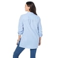 thumbnail image 3 of Roaman's Women's Plus Size Kate Tunic Big Shirt Button Down Tunic Shirt, 3 of 6
