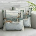 thumbnail image 3 of Orinice Dogs, Bubbles Graphic Decorative Pillow Cover for Home, Couch, Living Room, Bed, Sofa - Zipper Closure, All Year Round Pillow Covers - 1PC 18x18in, 3 of 5