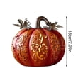 thumbnail image 2 of 7-Inch Oversized Gourd Pumpkin Decoration with Hollow Vine Pattern and Flickering LED Candlelight Effect Resin Decorative Lamp for Halloween Thanksgiving Indoor Outdoor, 2 of 2