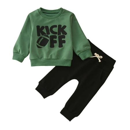 

Icvfdpl Boys Clothes Sets Long Sleeve Winter Alphabet Cartoon Rugby Prints Tops Pants 2 Piece Set Outfits Elegant style