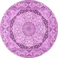 thumbnail image 1 of Ahgly Company Indoor Round Medallion Pink Traditional Area Rugs, 7' Round, 1 of 4