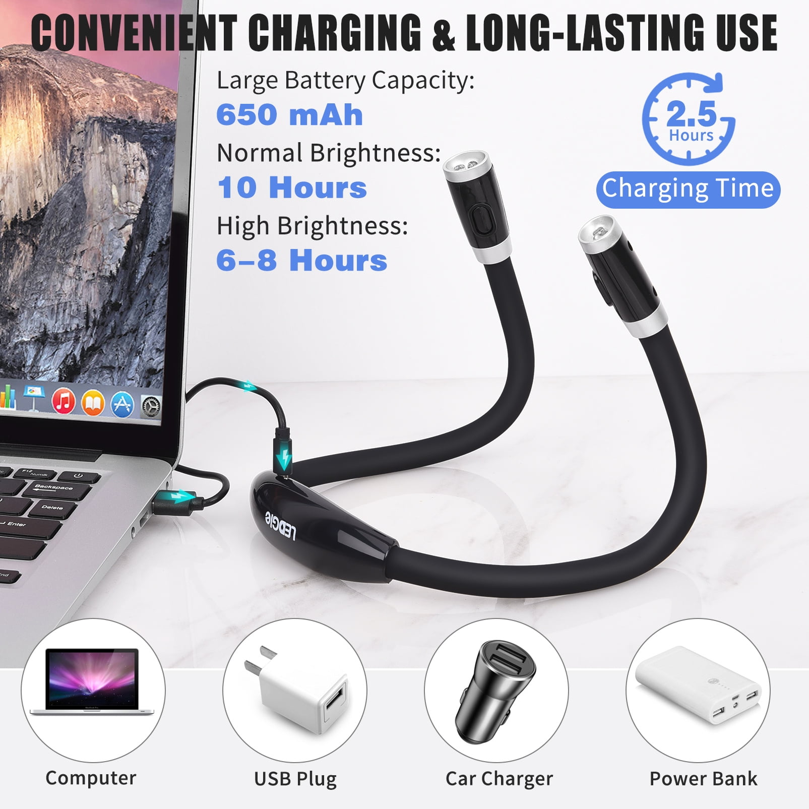 Ledgle neck cheap book light