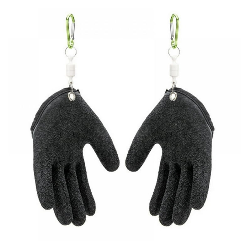 Fishing Gloves with Magnet Release,Professional Catch Fish Gloves  Cut&Puncture Resistant with Magnetic Hooks，1 Pair