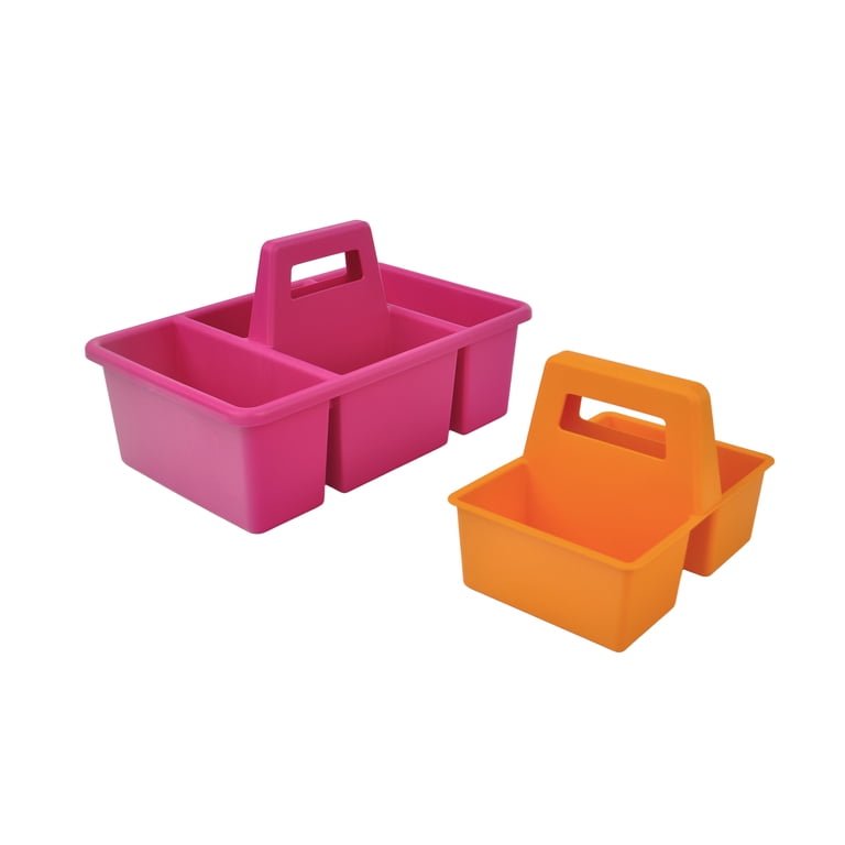 Pen+Gear 2-in-1 Supply Caddy Desk Organizer, Pink/Orange photo 4