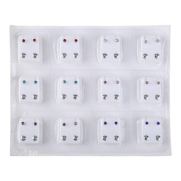 lanema Ear Piercing Earrings Silver Stainless 3/5mm Clear CZ Studs Tragus Cartilage Piercing Jewelry