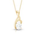 thumbnail image 2 of Rosec Jewels Lab Created Diamond Pendant with Chain - 6X8 mm oval, 1 Ct, EF-VS Quality Certified, 18K Yellow Gold, 2 of 7