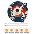 thumbnail image 6 of 15 Inch Round Placemats Set of 4, Japanese Style Non Slip Heat Insulation PP Table Mats, Modern Cranes Cherry Flower Wave Navy Blue Washable Place Mats for Kitchen Dining Party Table Decor, 6 of 7