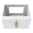 thumbnail image 2 of Alpine 24" Wood Floating Vanity Base in White with Gold Handles, 2 of 5