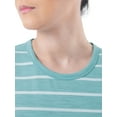 thumbnail image 6 of Time and Tru Womens Striped Short Sleeve Slub Crew Neck T-Shirt, 6 of 6