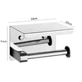 thumbnail image 3 of Soporte adhesivo para papel higiénico con estante, Soporte para papel higiénico montado en la pared, Se adapta a Mega Roll, Dispensador de rollos de papel higiénico de acero inoxidable, 3 of 5