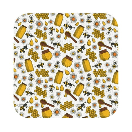 

Disketp Cute Bee Funny Coasters 6 Pcs Leather Coasters with Holder Perfect Housewarming Hostess Gifts Protect Furniture from Water Marks Scratch and Damage