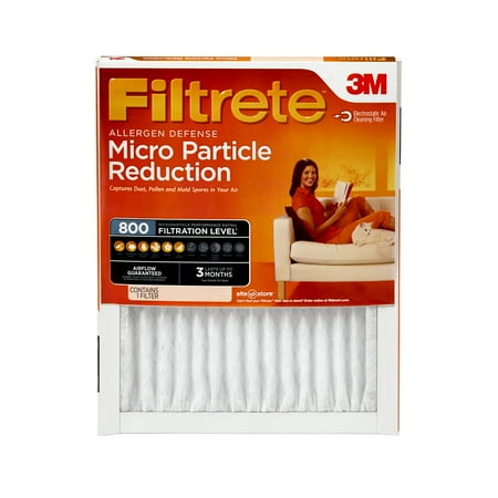 Filtrete 16x25x1, Allergen Defense Micro Particle Reduction HVAC Furnace Air Filter, 800 MPR, 1 Filter