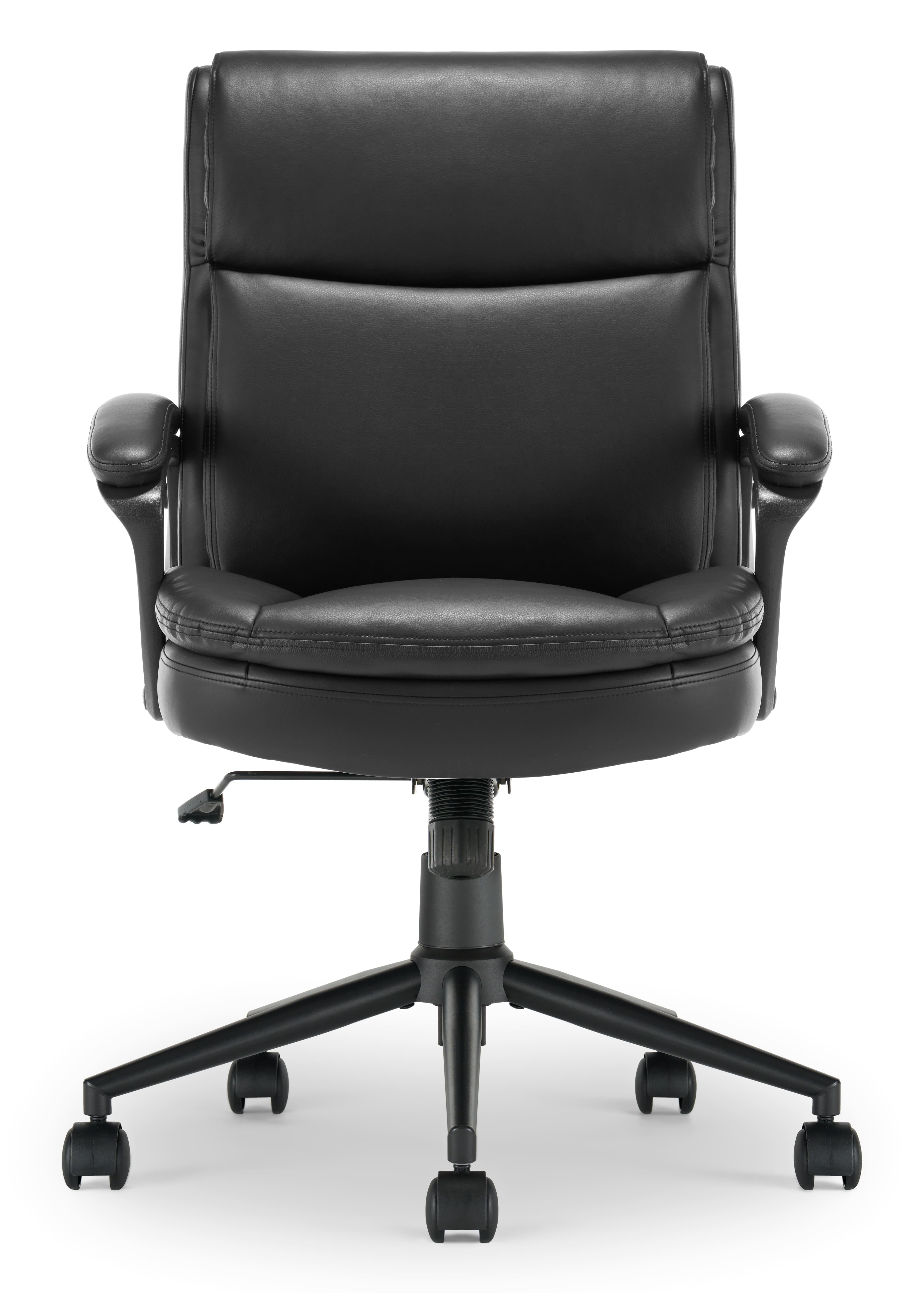 Click365 Transform 2.0 Ergonomic Mid Back Desk Chair Bonded Leather Black