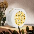 thumbnail image 6 of Yiaed Striped Sunflower Daisy Print Travel Jewelry Case Bridesmaid Gift Boxes Jewelry Travel Organizer Small Round Jewelry Box Mini Storage-White, 6 of 7
